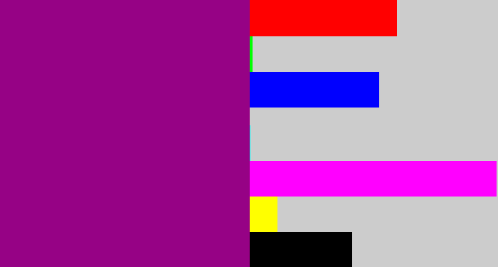 Hex color #960285 - barney purple