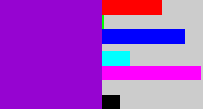 Hex color #9604d1 - vibrant purple