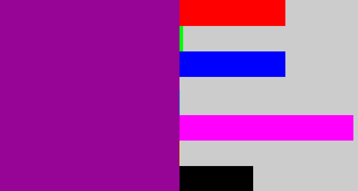 Hex color #960596 - barney purple