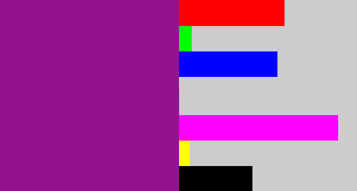 Hex color #96118d - barney purple