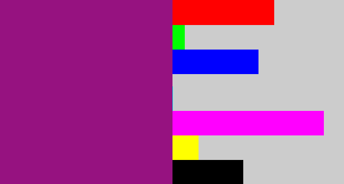 Hex color #961280 - barney purple