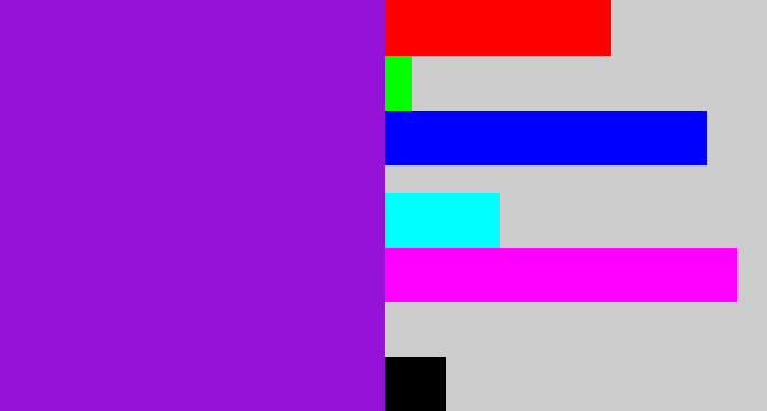 Hex color #9612d6 - violet
