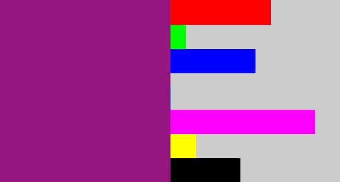 Hex color #96167f - warm purple