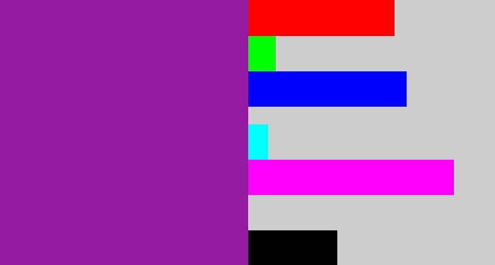 Hex color #961ba3 - purple