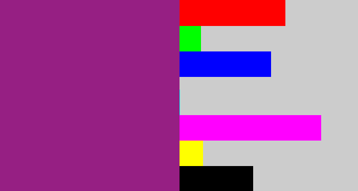 Hex color #961f83 - warm purple