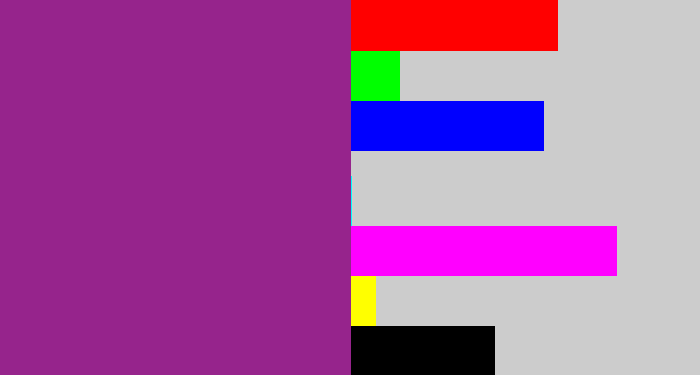 Hex color #96248c - warm purple