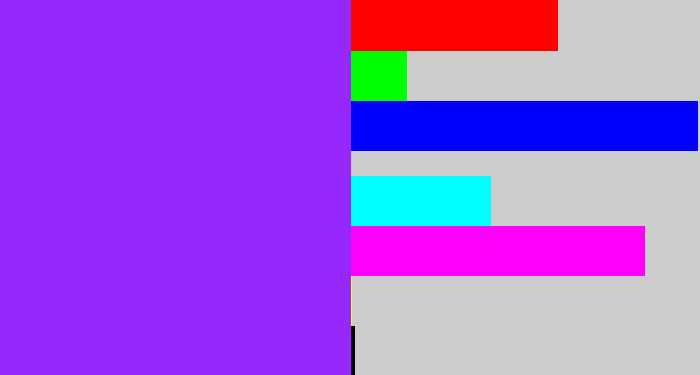 Hex color #9628fc - electric purple