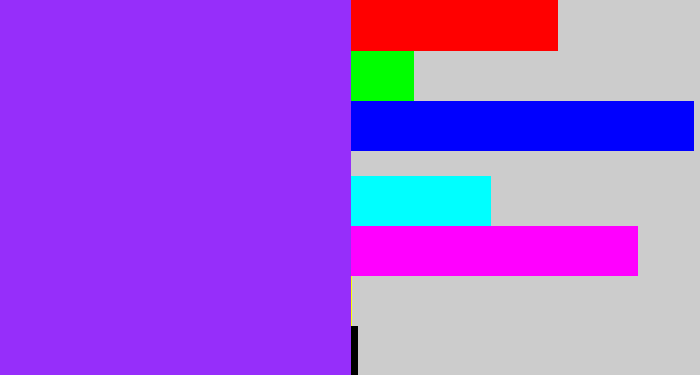 Hex color #962efa - electric purple