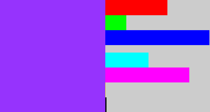 Hex color #9633fd - electric purple