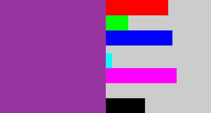 Hex color #9635a0 - medium purple
