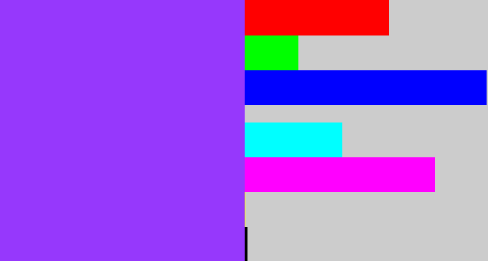 Hex color #9638fc - electric purple