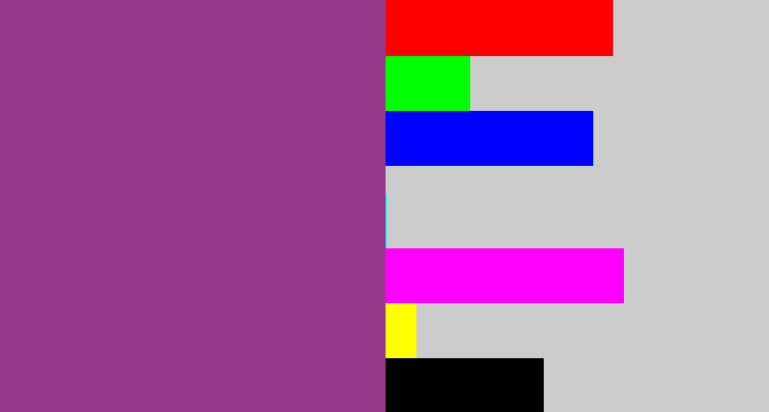 Hex color #96398a - warm purple
