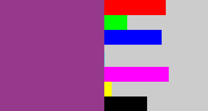 Hex color #96398c - warm purple