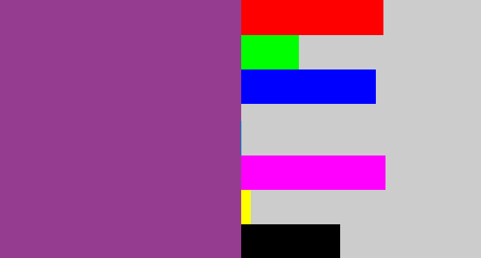 Hex color #963c90 - warm purple