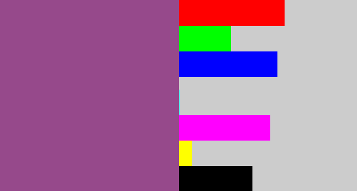 Hex color #96498b - purplish