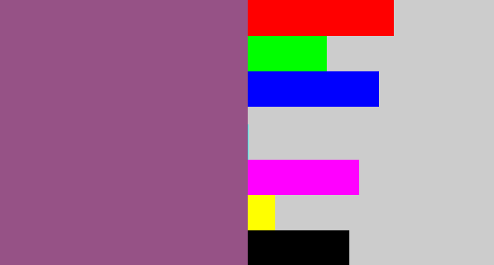 Hex color #965286 - purplish