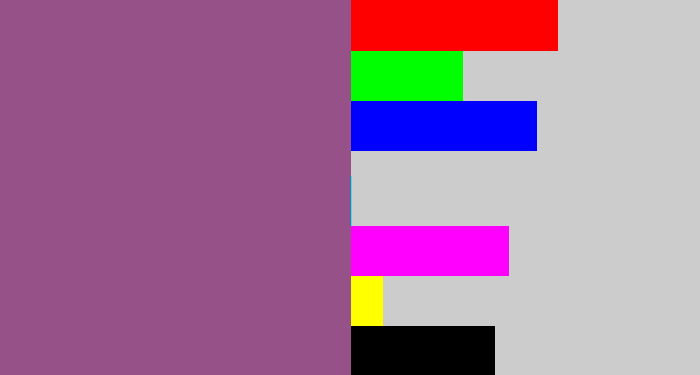 Hex color #965288 - purplish
