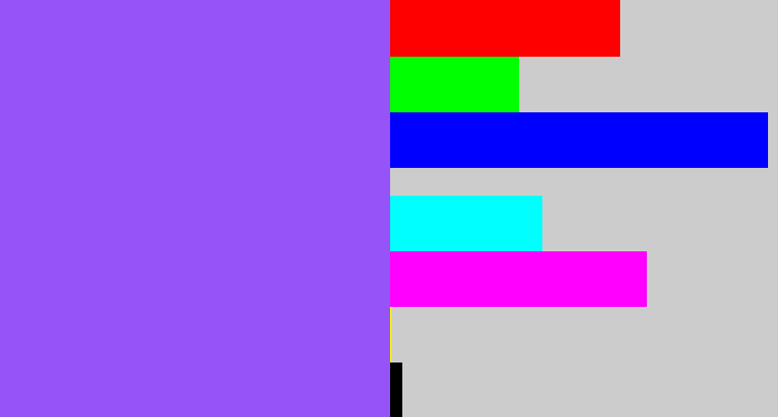 Hex color #9653f7 - lighter purple