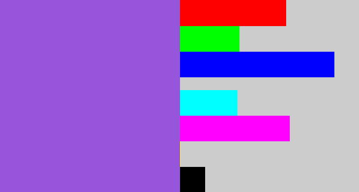 Hex color #9655db - purpley
