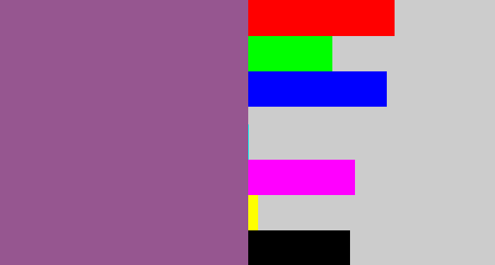 Hex color #965690 - purpleish