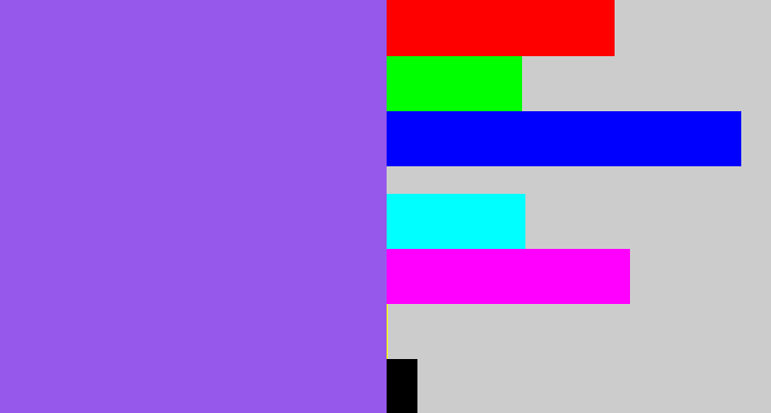 Hex color #9658eb - purpley