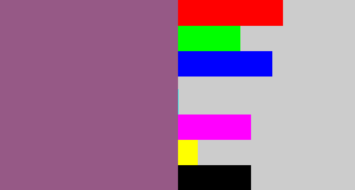 Hex color #965986 - purplish