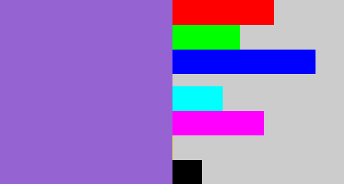Hex color #9663d3 - amethyst