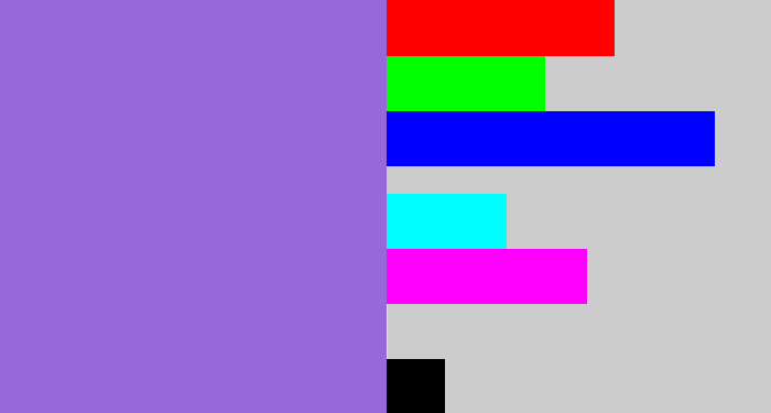 Hex color #9668da - purpley