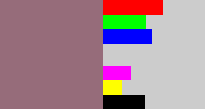 Hex color #966c7a - reddish grey