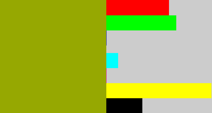 Hex color #96a801 - barf green