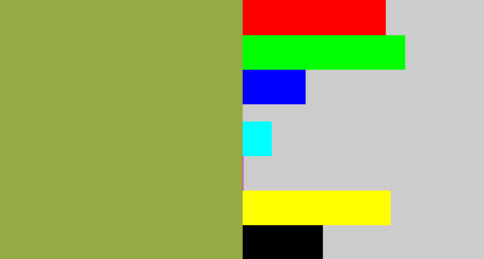 Hex color #96aa43 - booger