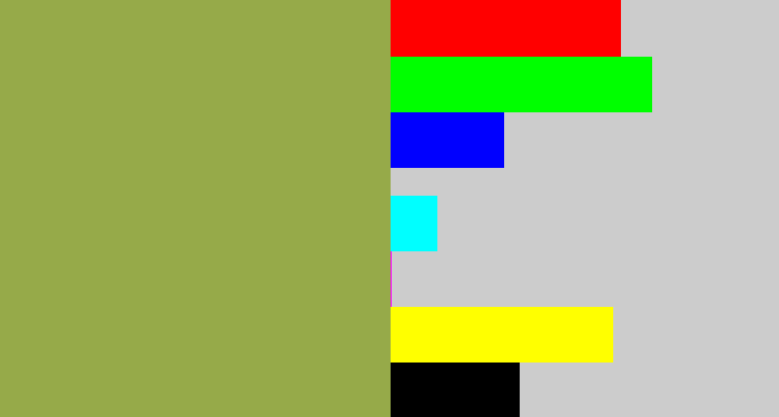 Hex color #96aa49 - booger