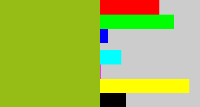 Hex color #96bd15 - gross green