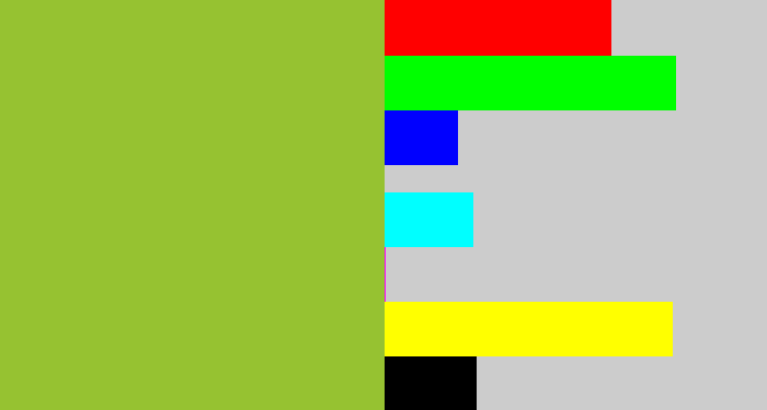 Hex color #96c231 - sick green