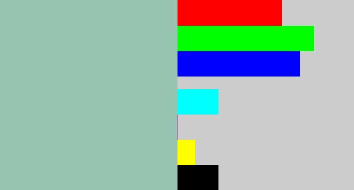 Hex color #96c4b1 - pale teal