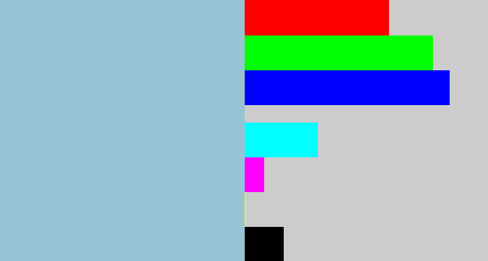 Hex color #96c4d5 - light grey blue