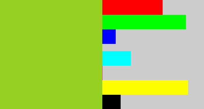 Hex color #96d021 - pea