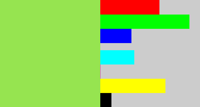 Hex color #96e450 - kiwi