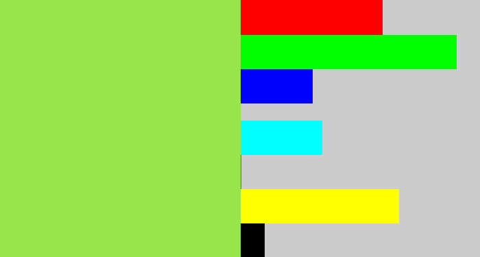 Hex color #96e54d - kiwi