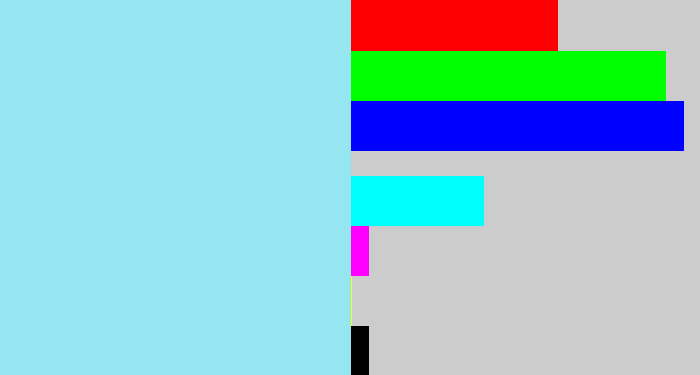 Hex color #96e6f2 - robin's egg blue