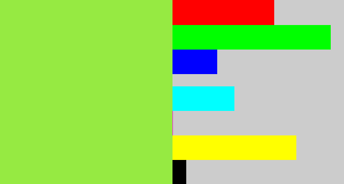 Hex color #96ea42 - kiwi