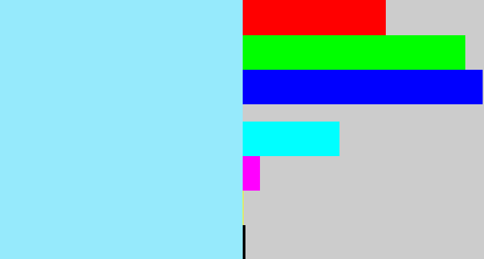 Hex color #96eafc - robin's egg blue