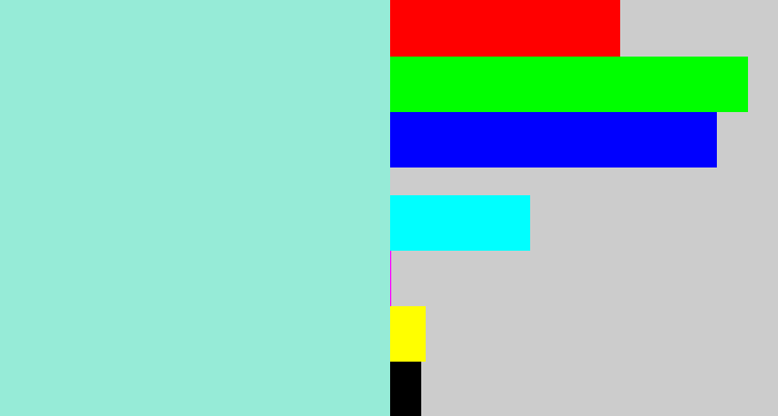 Hex color #96ebd7 - pale turquoise