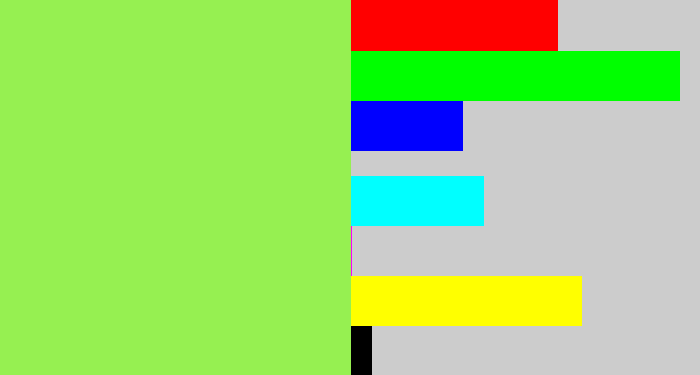 Hex color #96f051 - kiwi