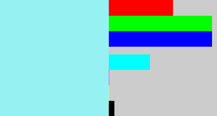 Hex color #96f1f2 - robin's egg blue