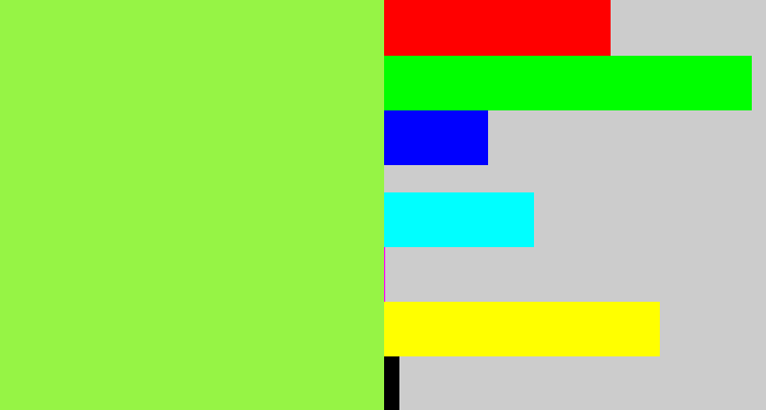 Hex color #96f445 - kiwi