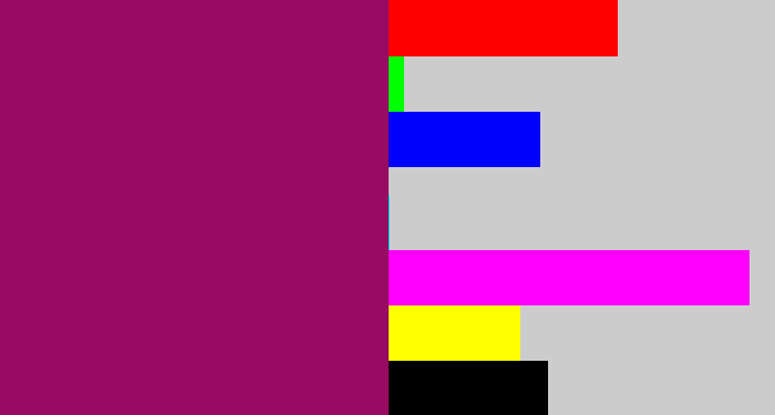 Hex color #970b63 - dark fuchsia