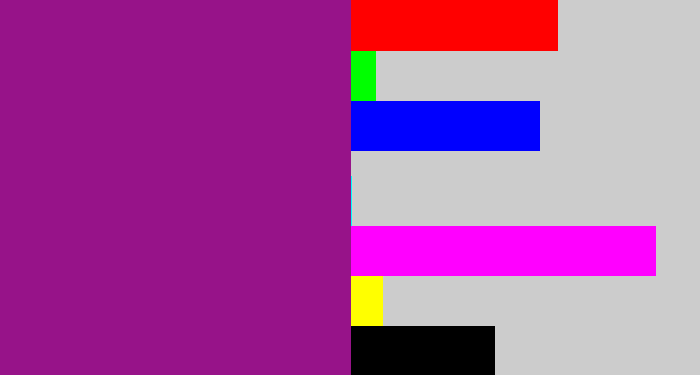 Hex color #971389 - barney purple