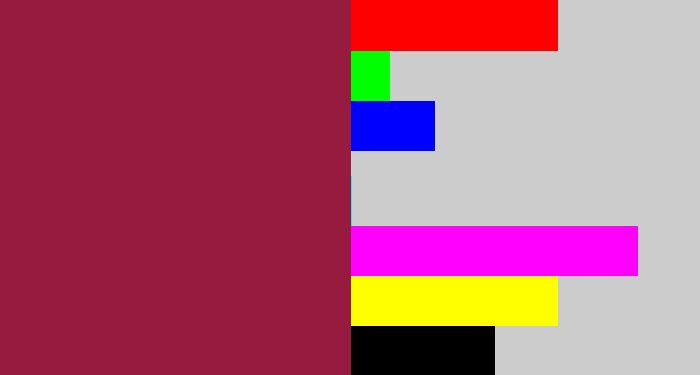 Hex color #971b3e - berry