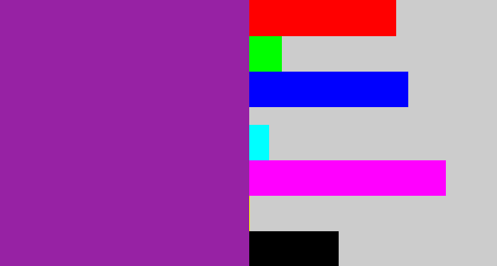 Hex color #9722a4 - warm purple